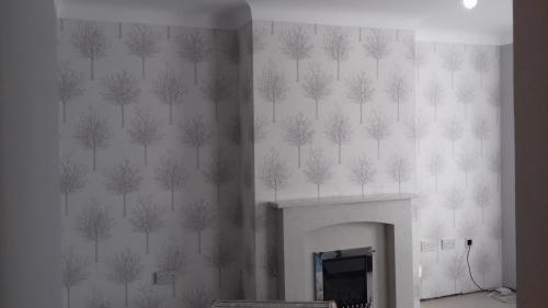 Wallpaper feature wall rear room 1